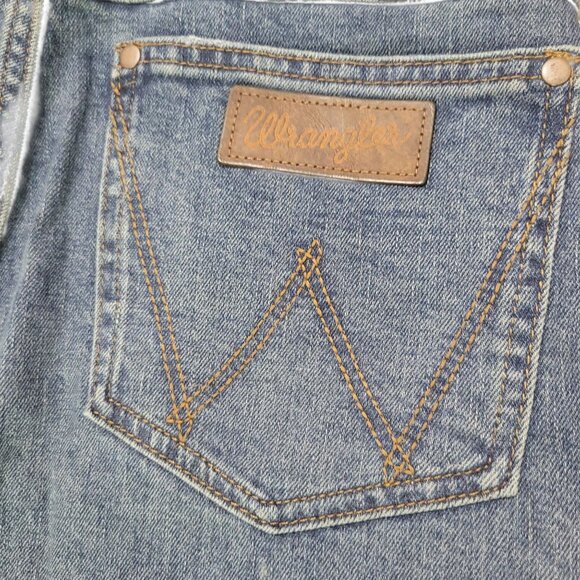 Wrangler Retro Mens Slim Straight Blue Denim Jeans 29X34 Western - Picture 5 of 7
